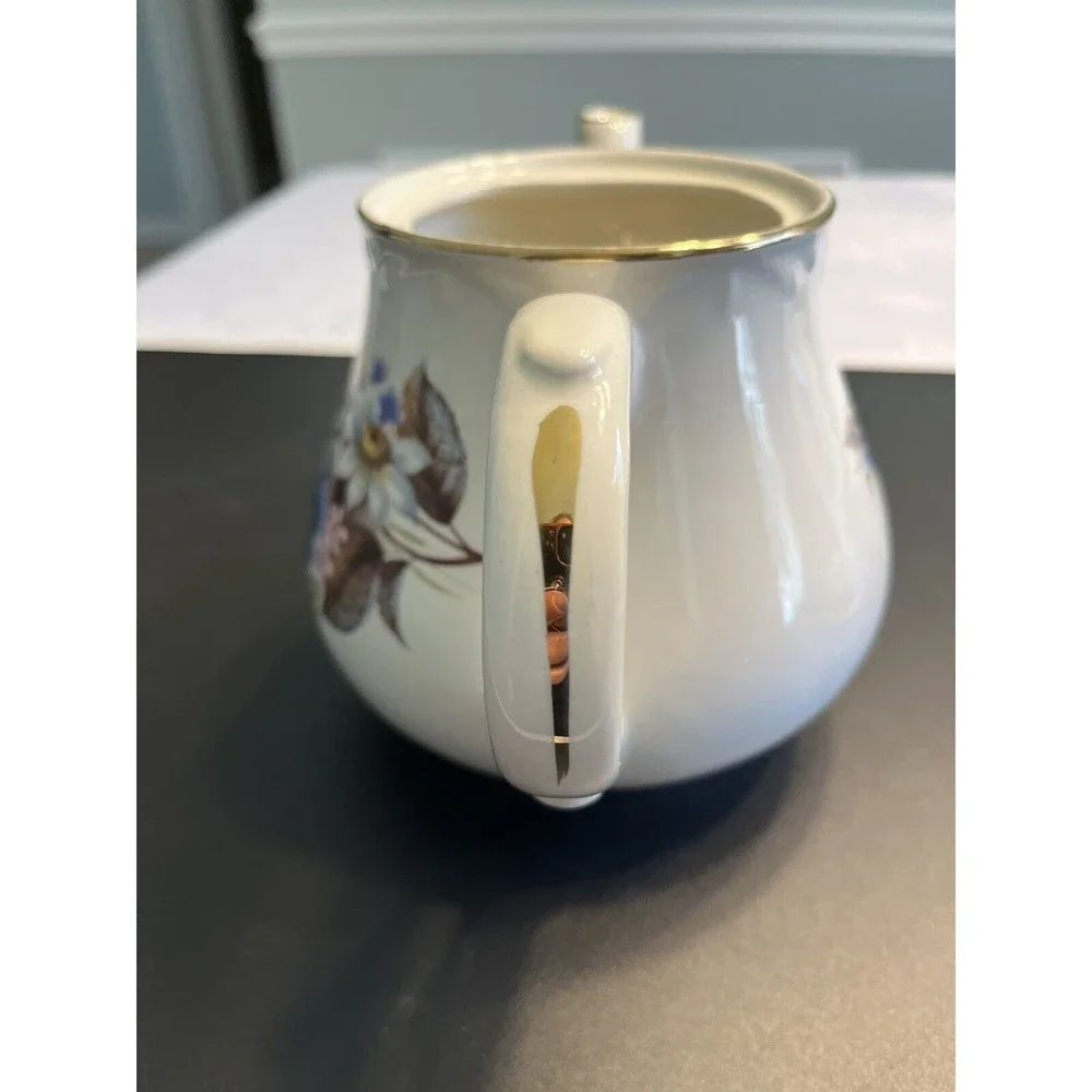 Vintage Arthur Wood Porcelain Ceramic Flowers Floral Teapot 5990 ~ England